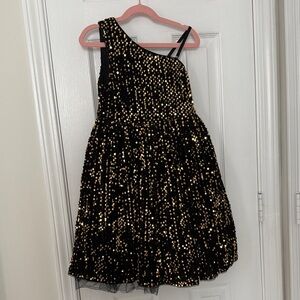 Grace Karin Kids Dress with Black and Gold Sequins